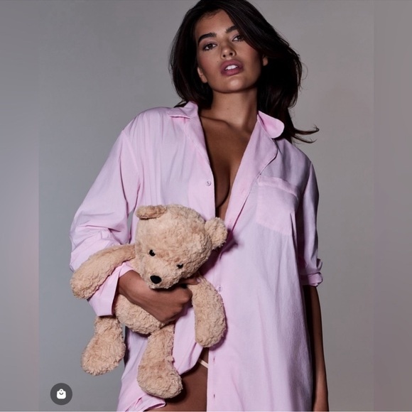 SKIMS POPLIN UNISEX SLEEP SHIRT BABY PINK size M - Picture 1 of 8